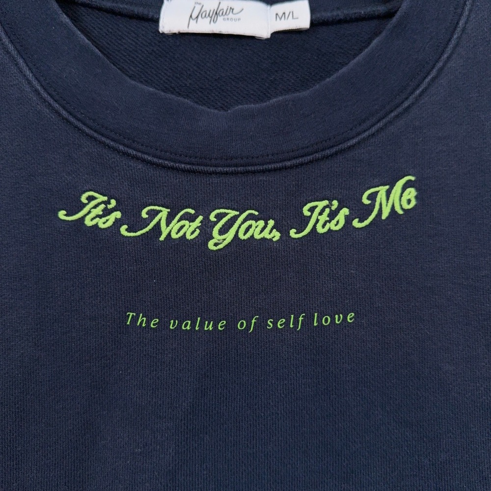 The Mayfair Group Sweatshirt Womens Medium/Large Blue Its Not You Its Me Graphic - Picture 4 of 11